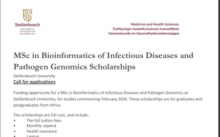MSc in Bioinformatics of Infectious Diseases and Pathogen Genomics – Scholarships at Stellenbosch University (2026 Intake)