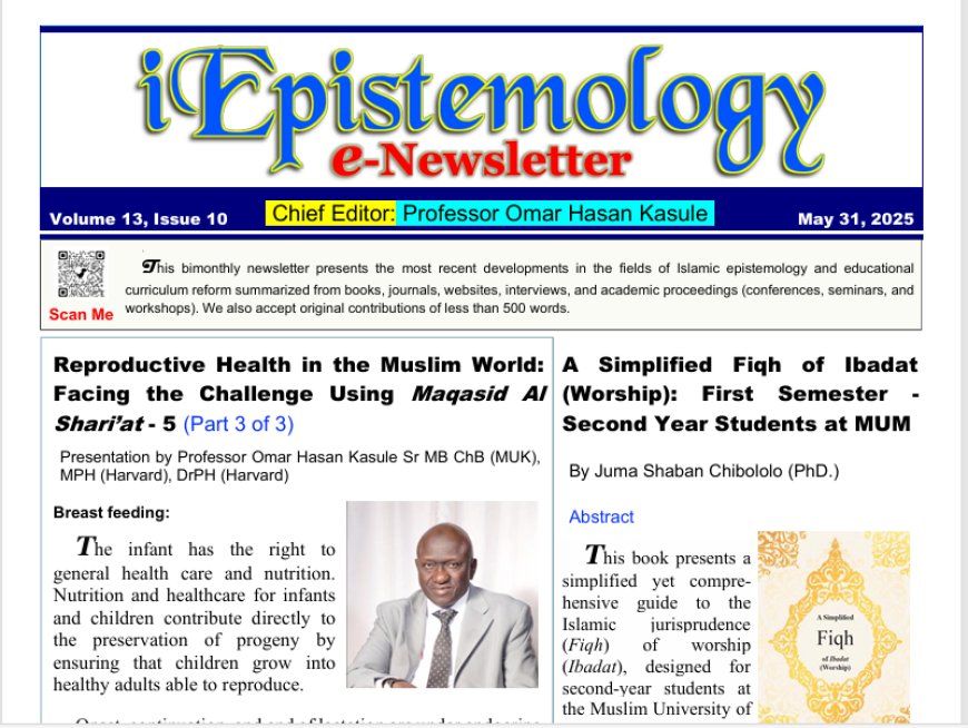 Islamic Epistemology e-Newsletter – Volume 13, Issue 10 (May 31, 2025)