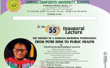 55th Inaugural Lecture at Usmanu Danfodiyo University, Sokoto – Prof. Mohammed Yahaya on Public Health Microbiology