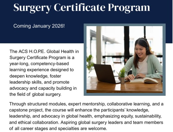 Global Health in Surgery Certificate Program – Launching January 2026