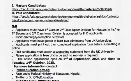 Apply Now: 2026/2027 Commonwealth Scholarship and Fellowship Plan (CSFP)