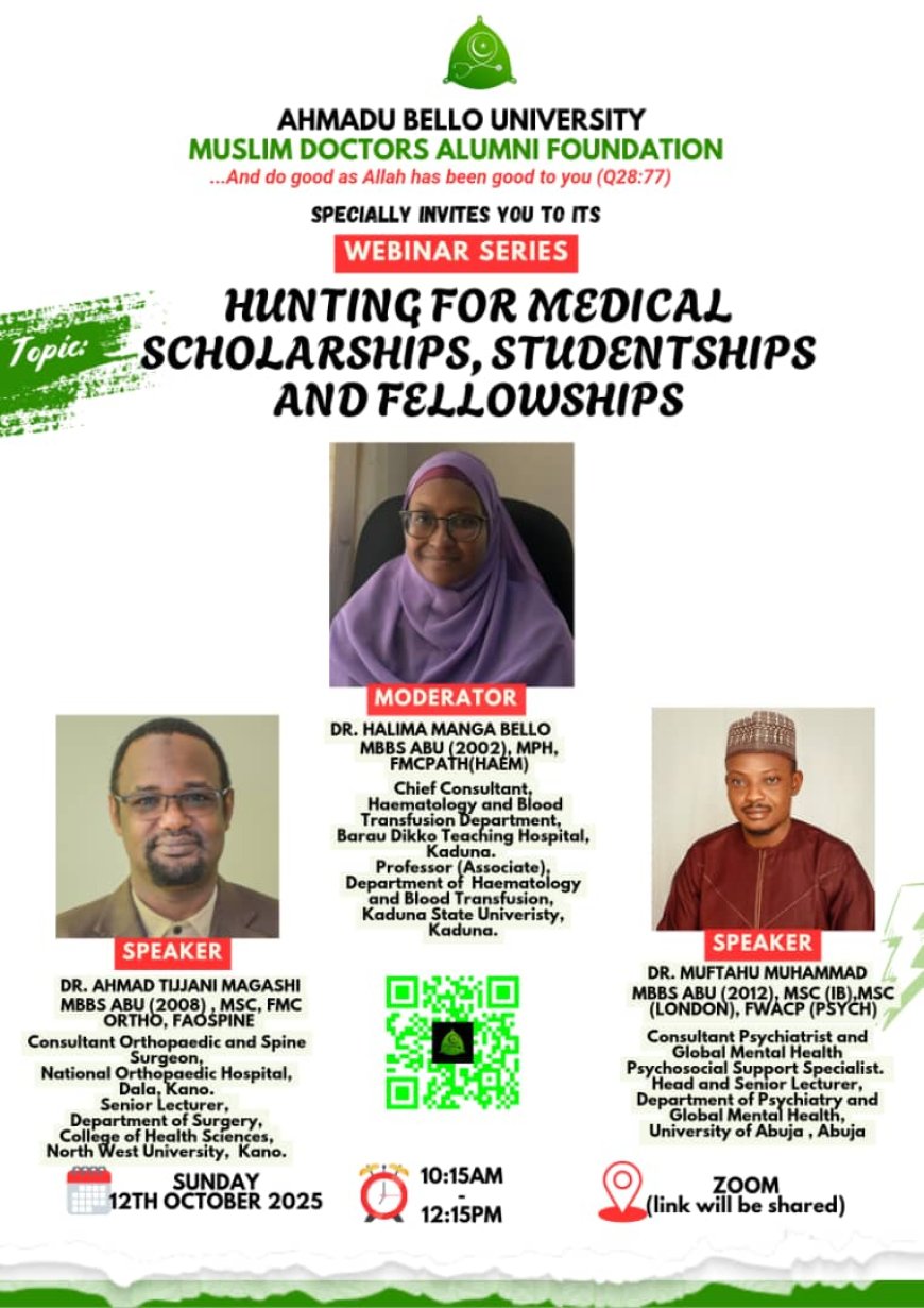 ABUMDAF Webinar Series – Hunting for Medical Scholarships, Studentships and Fellowships