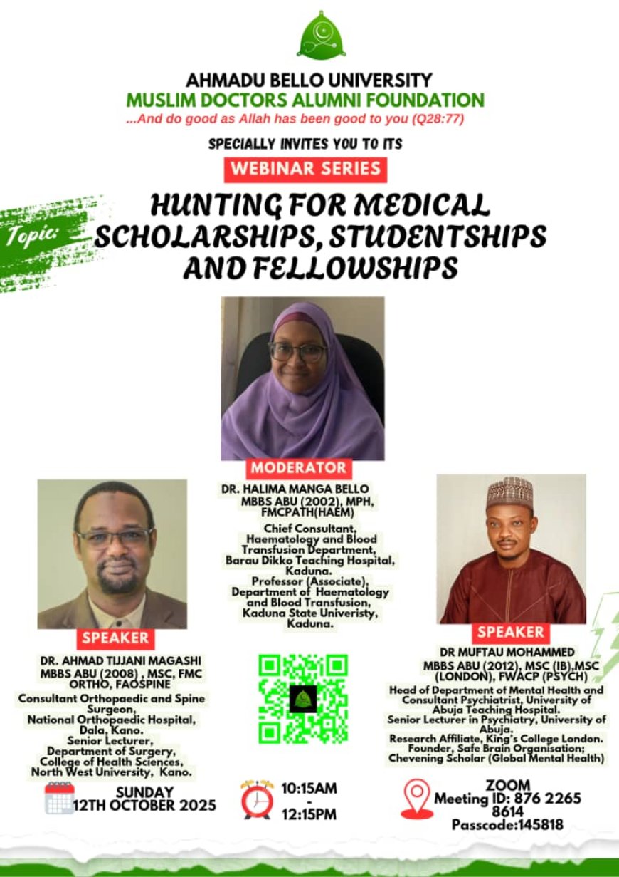 ABUMDAF Webinar Series – Hunting for Medical Scholarships, Studentships and Fellowships