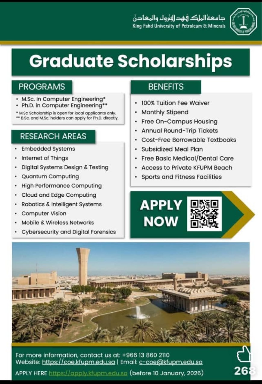 KFUPM Graduate Scholarships for 2026 — Fully Funded Master’s & PhD Programs