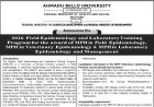 Ahmadu Bello University NFELTP 2026 – MPH in Field Epidemiology, Veterinary Epidemiology & Laboratory Epidemiology