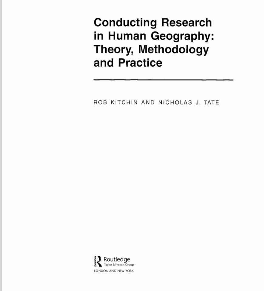 Conducting Research in Human Geography: Theory, Methodology and Practice – Free Download
